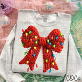 Red Bow Faux Yarn